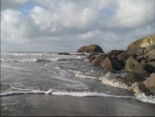 Autumn at Traeth Llyfn Beach by Dawn