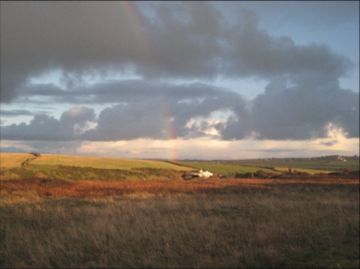 Rainbow over Porthgain by Dawn, Porthgain