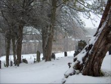 Cathedral Graveyard in Snow by Alan