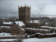 St Davids Cathedral in Snow by Alan
