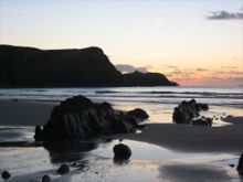 Winter sunset Traethllyfn Beach by Toby